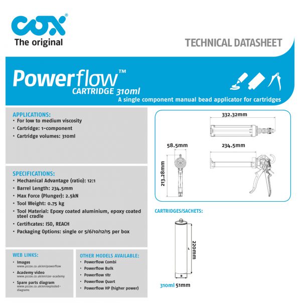 ปืนยิงกาวซิลิโคน Powerflow Cartridge 310ml-01